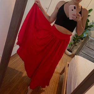 Red flowy skirt